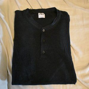 Zara Navy Blue Henley